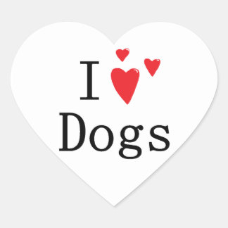 I Love Dogs Heart Sticker