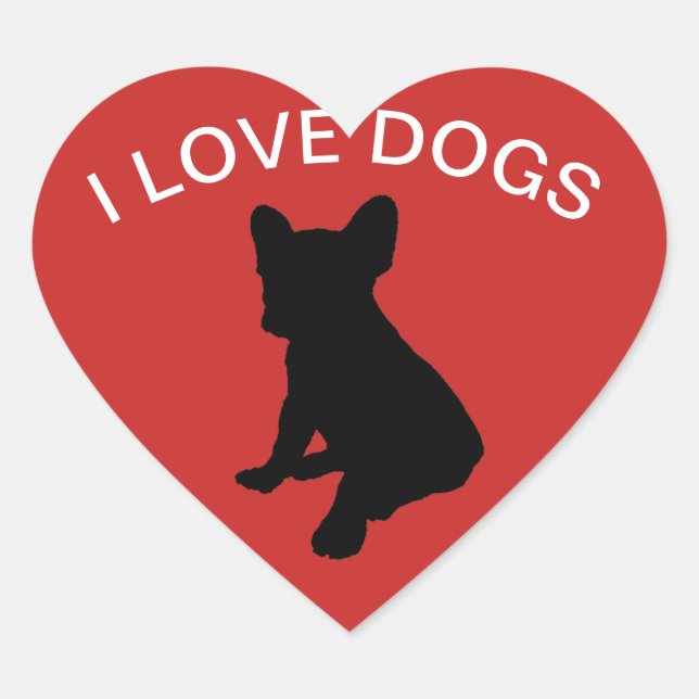 I Love Dogs Sticker (Front)