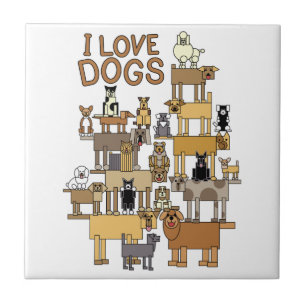 I LOVE DOGS TILE