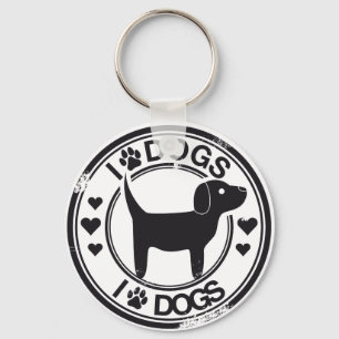 I love dogs with puppy key ring