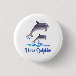 I love Dolphins 3 Cm Round Badge