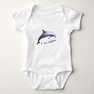 I love dolphins baby bodysuit