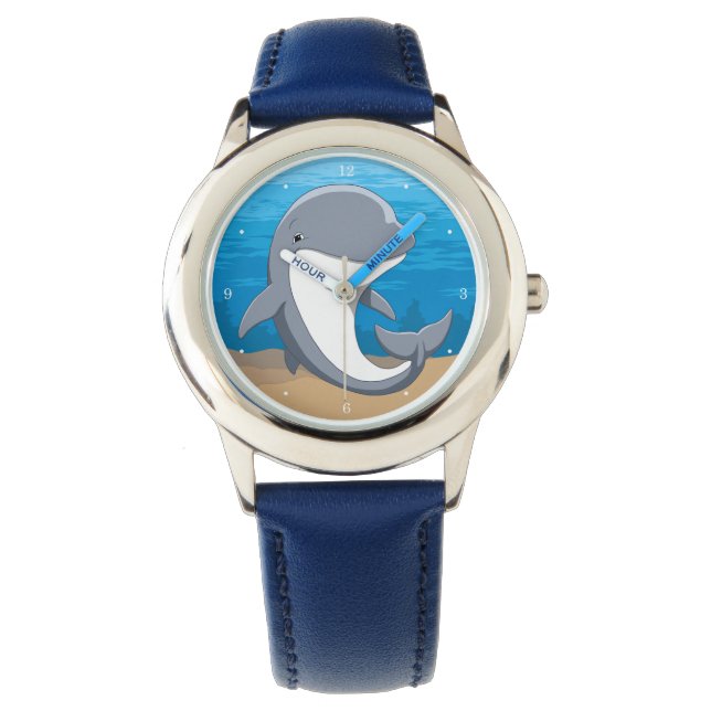 I Love Dolphins Cute Bottlenose Watch (Front)