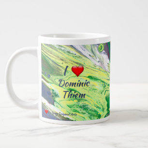 I Love Dominc Thiem Abstract Personalise Large Coffee Mug