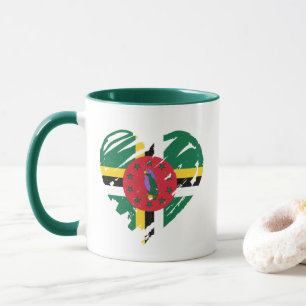 I Love Dominica - Dominican Flag Heart Mug