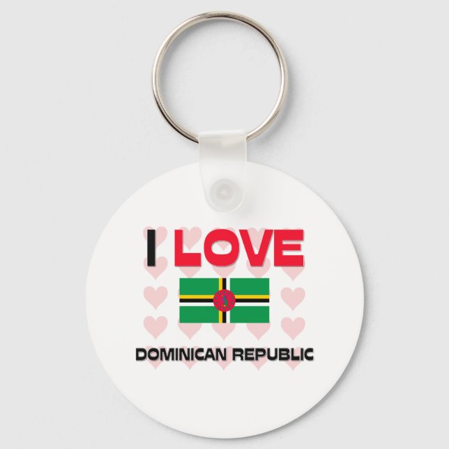 I Love Dominican Republic Key Ring (Front)