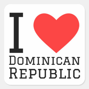 I love Dominican Republic  Square Sticker