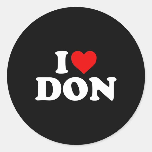 I Love Don - Heart  Classic Round Sticker (Front)