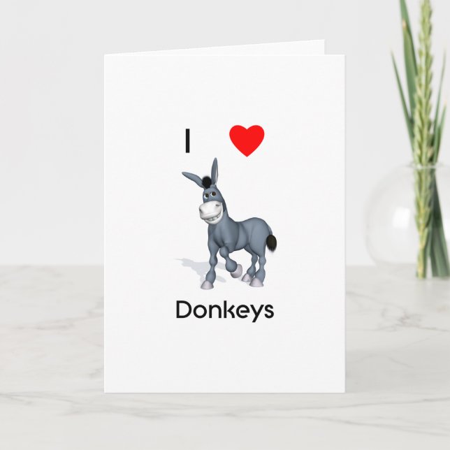I love donkeys card (Front)