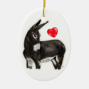 I Love Donkeys Demure Donkey Ceramic Tree Decoration