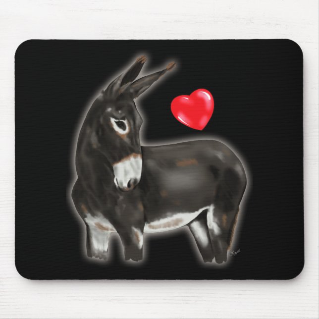I Love Donkeys Demure Donkey Mouse Pad (Front)