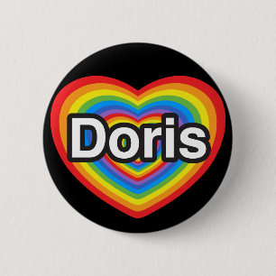 I love Doris. I love you Doris. Heart 6 Cm Round Badge