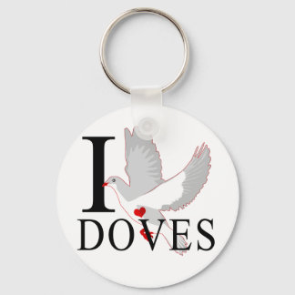 I Love Doves Keychains