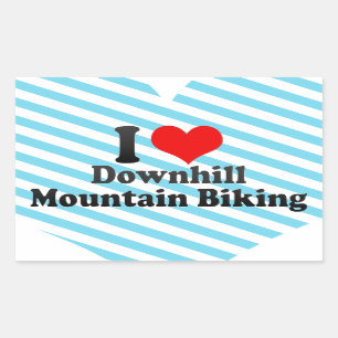 I love Downhill Mountain Biking Rectangular Sticker