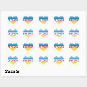 I Love DR Congo, Congo-Kinshasa Heart Classic Round Sticker