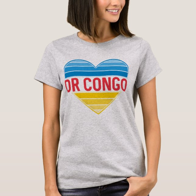 I Love DR Congo, Congo-Kinshasa Heart T-Shirt (Front)