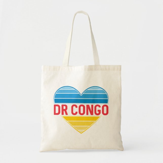I Love DR Congo, Congo-Kinshasa Heart Tote Bag (Front)