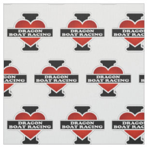 I Love Dragon Boat Racing Fabric