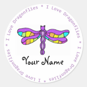 I Love Dragonflies Customisable Sticker