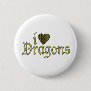 I Love Dragons 6 Cm Round Badge