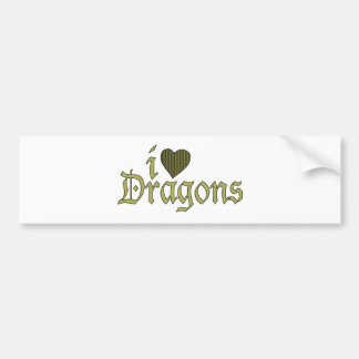I Love Dragons Bumper Sticker