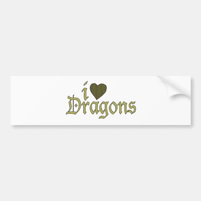 I Love Dragons Bumper Sticker (Front)
