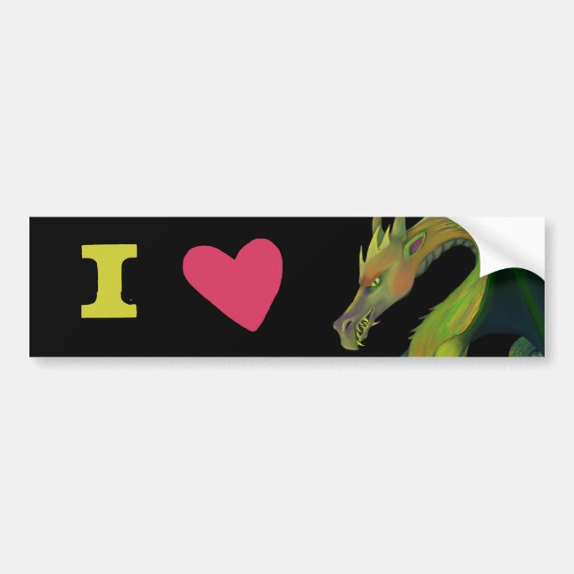I Love Dragons Bumper Sticker (Front)