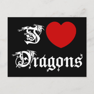 I Love Dragons Postcard