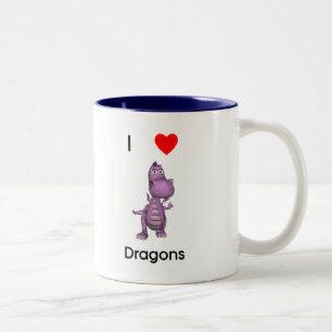 I love dragons Two-Tone coffee mug
