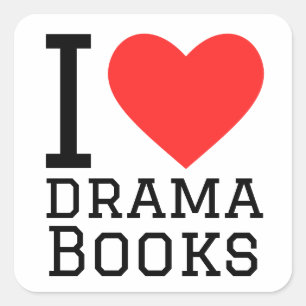 I love drama books square sticker