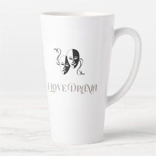 I Love Drama, Theatre Masks Performing Arts Latte Mug