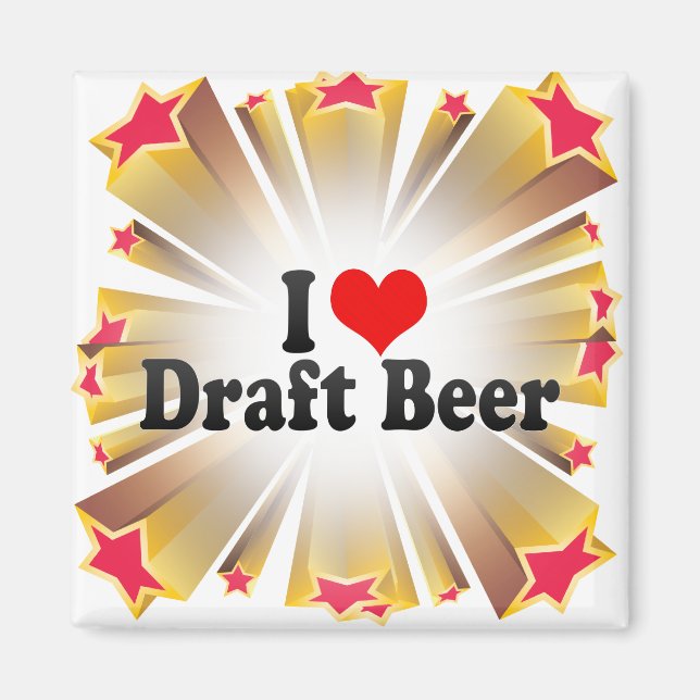I Love Draught Beer Magnet (Front)