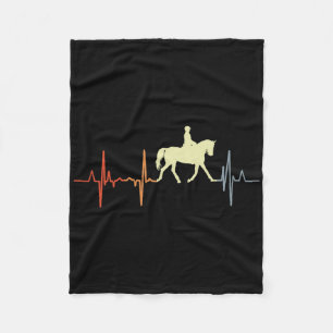 I Love Dressage Riding Horseback Rider Cardiogram  Fleece Blanket