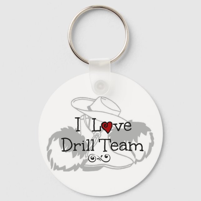 I Love Drill Team Key Ring (Front)
