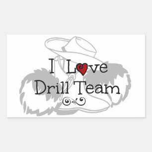 I Love Drill Team Rectangular Sticker