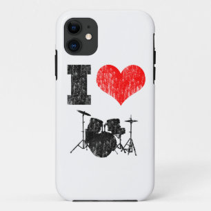 I Love Drums Distressed Case-Mate iPhone Case