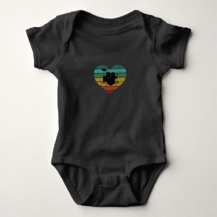 I Love Drums Retro Heart Baby Bodysuit