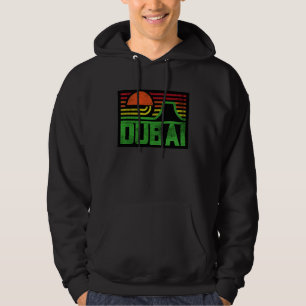 I Love Dubai Cool Retro Dubai Sunset Illustration  Hoodie