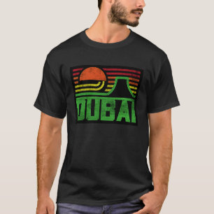 I Love Dubai Cool Retro Dubai Sunset Illustration T-Shirt