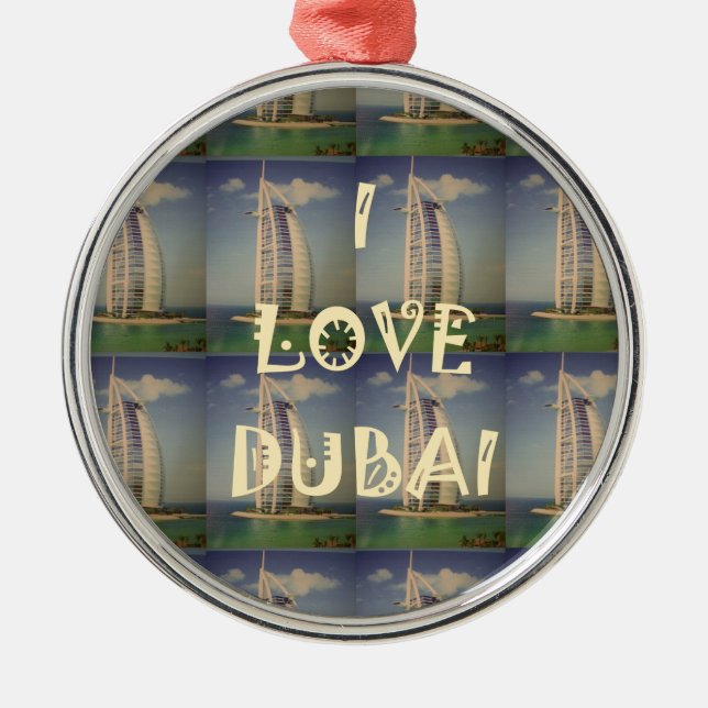 I Love Dubai Metal Tree Decoration (Front)