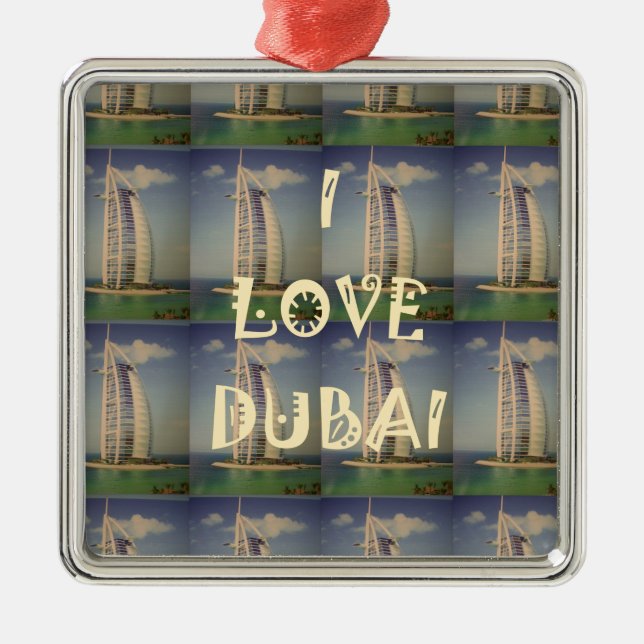 I Love Dubai Metal Tree Decoration (Front)