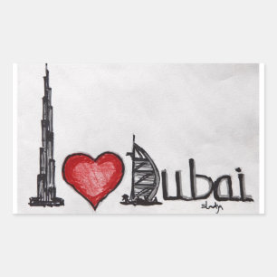 I love Dubai Rectangular Sticker