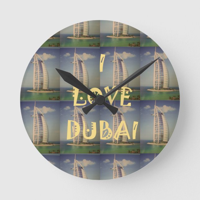 I Love Dubai Round Clock (Front)