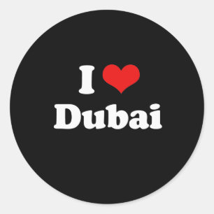 I Love Dubai Tshirt Classic Round Sticker