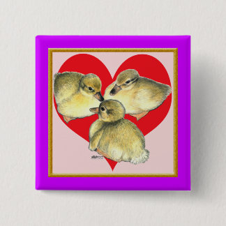 I Love Ducklings! 15 Cm Square Badge