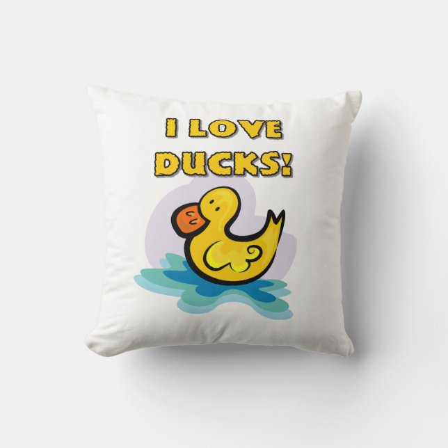 I Love Ducks Cushion (Front)