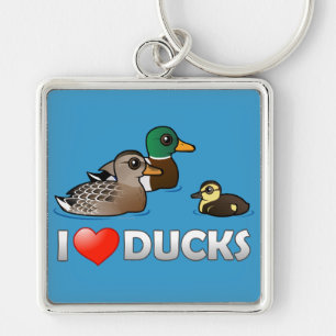 I Love Ducks Key Ring