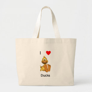 I love ducks large tote bag