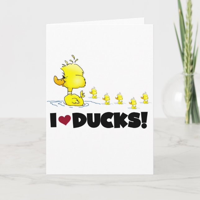 I Love Ducks Tshirts and Gifts Card (Front)