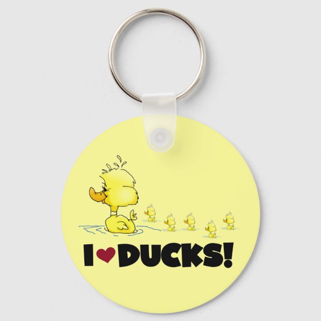 I Love Ducks Tshirts and Gifts Key Ring (Front)